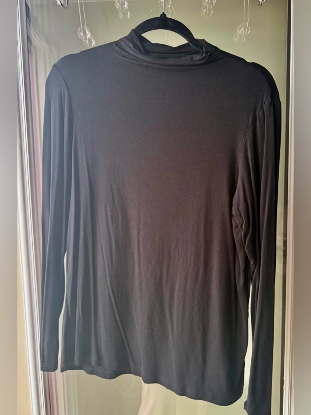 Men's Black Long-Sleeve Mock Neck Shirt
